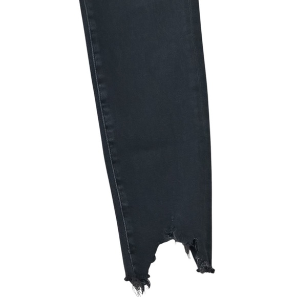 AGOLDE Mid Rise Sophie Black Stretchy Denim Jeans Skinny Size 28 Distressed Hem - Picture 6 of 10